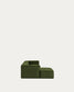 Divano Blok 3 posti chaise longue sinistra in velluto a coste spesse verde 300 cm