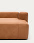 Divano Blok in pelle marrone a 3 posti con chaise longue a sinistra 300 cm