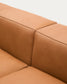 Divano Blok in pelle marrone a 3 posti con chaise longue a sinistra 300 cm