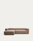 Divano Blok 3 posti in ciniglia marrone con chaise longue sinistra 300 cm FSC Mix Credit