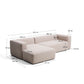 Divano Blok 3 posti in ciniglia beige con chaise longue sinistra 300 cm FSC Mix Credit