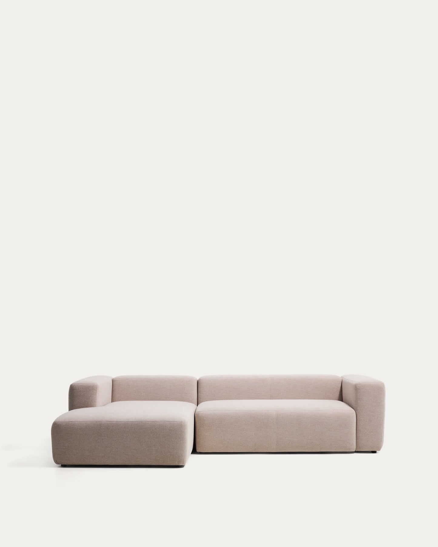 Divano Blok 3 posti in ciniglia beige con chaise longue sinistra 300 cm FSC Mix Credit