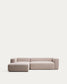 Divano Blok 3 posti in ciniglia beige con chaise longue sinistra 300 cm FSC Mix Credit