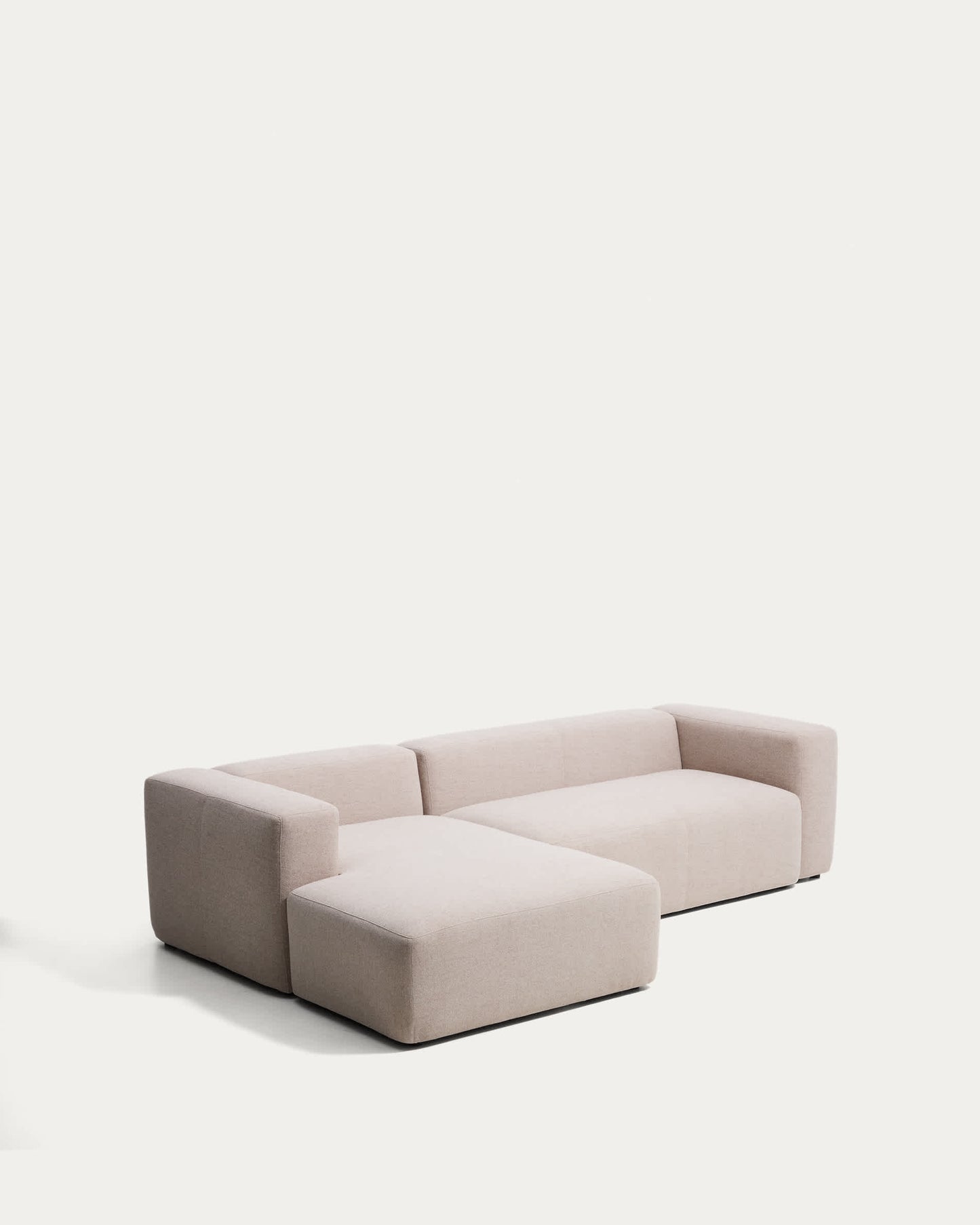Divano Blok 3 posti in ciniglia beige con chaise longue sinistra 300 cm FSC Mix Credit