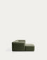 Divano Blok 3 posti in ciniglia verde muschio con chaise longue sinistra 300 cm FSC Mix Credit