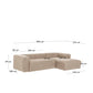 Divano Blok 3 posti chaise longue destra beige 300 cm