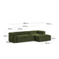 Divano Blok 3 posti chaise longue destra in velluto a coste spesse verde 300 cm