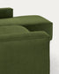 Divano Blok 3 posti chaise longue destra in velluto a coste spesse verde 300 cm