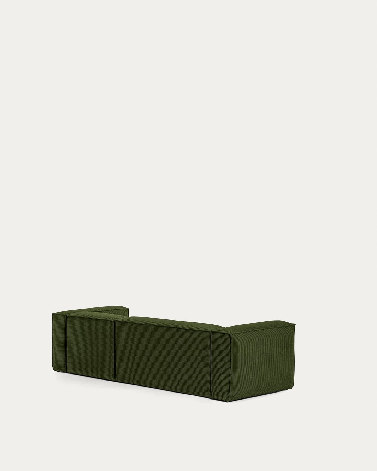 Divano Blok 3 posti chaise longue destra in velluto a coste spesse verde 300 cm