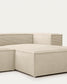 Divano Blok 3 posti in velluto a coste spesso color naturale con chaise longue destra 300 cm FSC Mix Credit