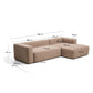 Divano Blok 3 posti in ciniglia marrone con chaise longue destra 300 cm FSC Mix Credit