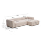 Divano Blok 3 posti in ciniglia beige con chaise longue destra 300 cm FSC Mix Credit