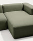 Divano Blok 3 posti in ciniglia verde muschio con chaise longue destra 300 cm FSC Mix Credit