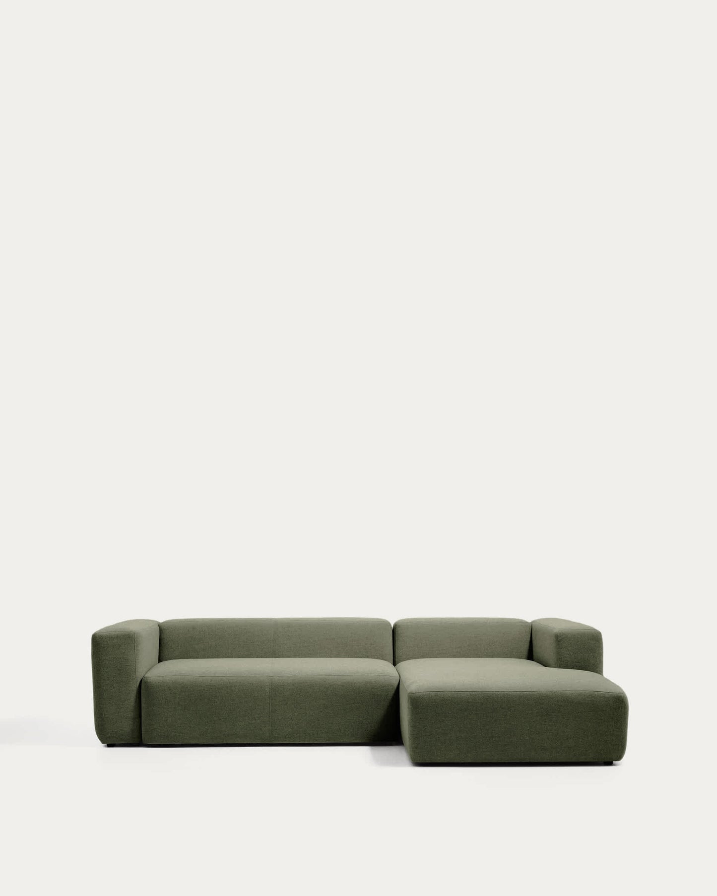 Divano Blok 3 posti in ciniglia verde muschio con chaise longue destra 300 cm FSC Mix Credit