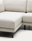 Divano 3 posti Gilma tessuto perla chaise longue destra/sinistra e piedi neri 261 cm