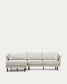 Divano 3 posti Gilma tessuto perla chaise longue destra/sinistra e piedi neri 261 cm