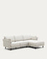Divano 3 posti Gilma tessuto perla chaise longue destra/sinistra e piedi neri 261 cm