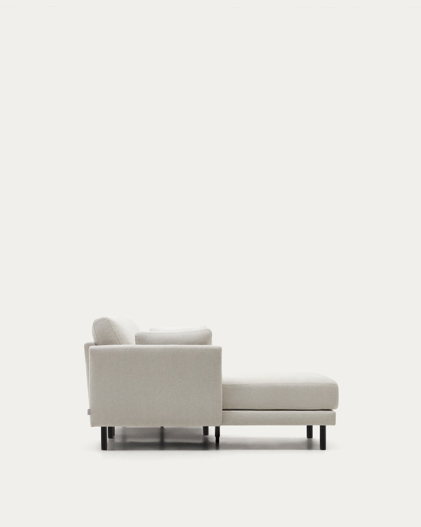 Divano 3 posti Gilma tessuto perla chaise longue destra/sinistra e piedi neri 261 cm