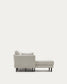 Divano 3 posti Gilma tessuto perla chaise longue destra/sinistra e piedi neri 261 cm