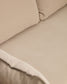 Divano letto Tanit beige con piedi in legno massello di faggio finitura naturale 210 cm