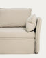 Divano letto Tanit bianco con piedi in legno massello di faggio finitura naturale 210 cm