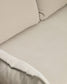 Divano letto Tanit bianco con piedi in legno massello di faggio finitura naturale 210 cm