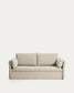 Divano letto Tanit bianco con piedi in legno massello di faggio finitura naturale 210 cm