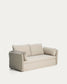Divano letto Tanit bianco con piedi in legno massello di faggio finitura naturale 210 cm