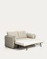 Divano letto Tanit bianco con piedi in legno massello di faggio finitura naturale 210 cm