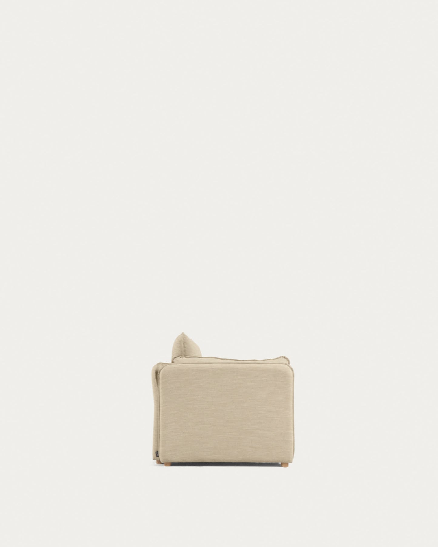 Divano letto Tanit bianco con piedi in legno massello di faggio finitura naturale 210 cm