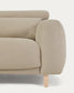 Divano Singa 3 posti con poggiatesta reclinabile e sedile allungabile beige 215 cm
