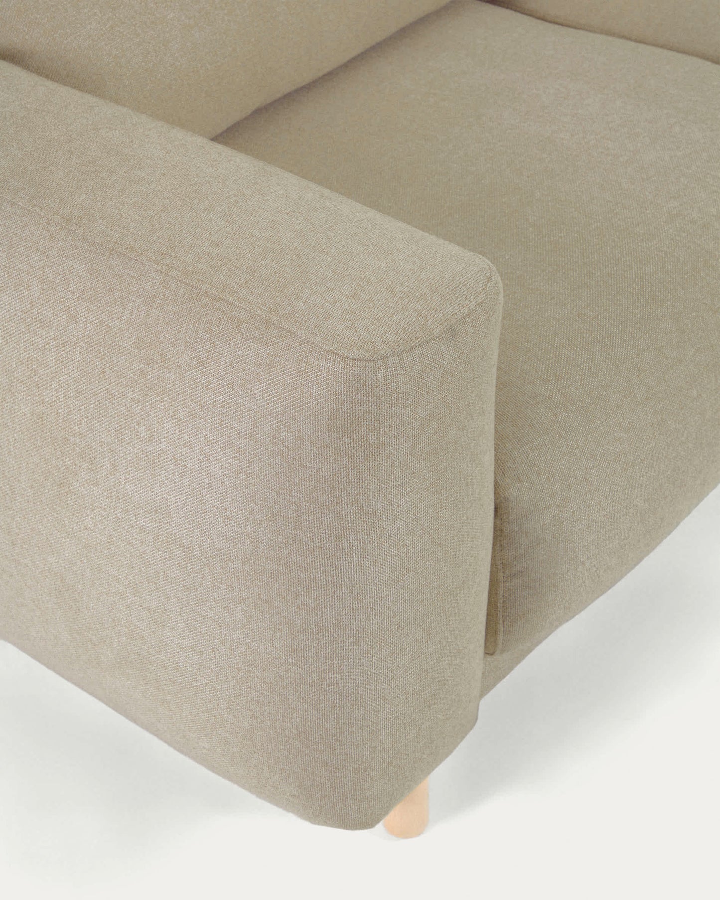 Divano Singa 3 posti con poggiatesta reclinabile e sedile allungabile beige 215 cm