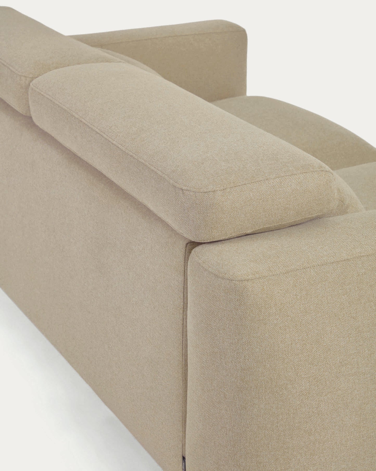 Divano Singa 3 posti con poggiatesta reclinabile e sedile allungabile beige 215 cm