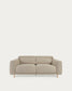 Divano Singa 3 posti con poggiatesta reclinabile e sedile allungabile beige 215 cm