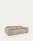 Divano Singa 3 posti con poggiatesta reclinabile e sedile allungabile beige 215 cm