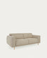 Divano Singa 3 posti con poggiatesta reclinabile e sedile allungabile beige 215 cm