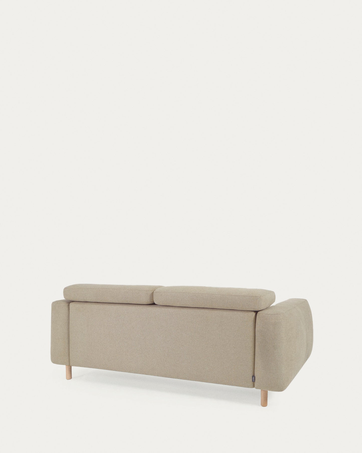 Divano Singa 3 posti con poggiatesta reclinabile e sedile allungabile beige 215 cm