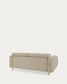 Divano Singa 3 posti con poggiatesta reclinabile e sedile allungabile beige 215 cm