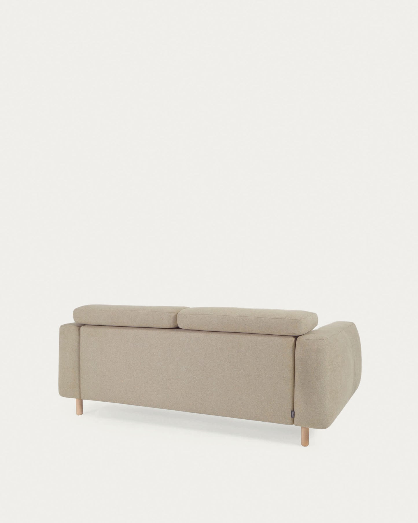 Divano Singa 3 posti con poggiatesta reclinabile e sedile allungabile beige 215 cm