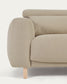 Divano Singa 3 posti con chaise longue destra, poggiatesta reclinabile e sedile allungabile beige 296 cm