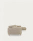 Divano Singa 3 posti con chaise longue destra, poggiatesta reclinabile e sedile allungabile beige 296 cm