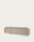 Divano Singa 3 posti con chaise longue destra, poggiatesta reclinabile e sedile allungabile beige 296 cm