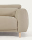 Divano Singa 3 posti con chaise longue sinistra, poggiatesta reclinabile e sedile allungabile beige 296 cm