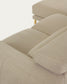 Divano Singa 3 posti con chaise longue sinistra, poggiatesta reclinabile e sedile allungabile beige 296 cm
