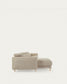 Divano Singa 3 posti con chaise longue sinistra, poggiatesta reclinabile e sedile allungabile beige 296 cm