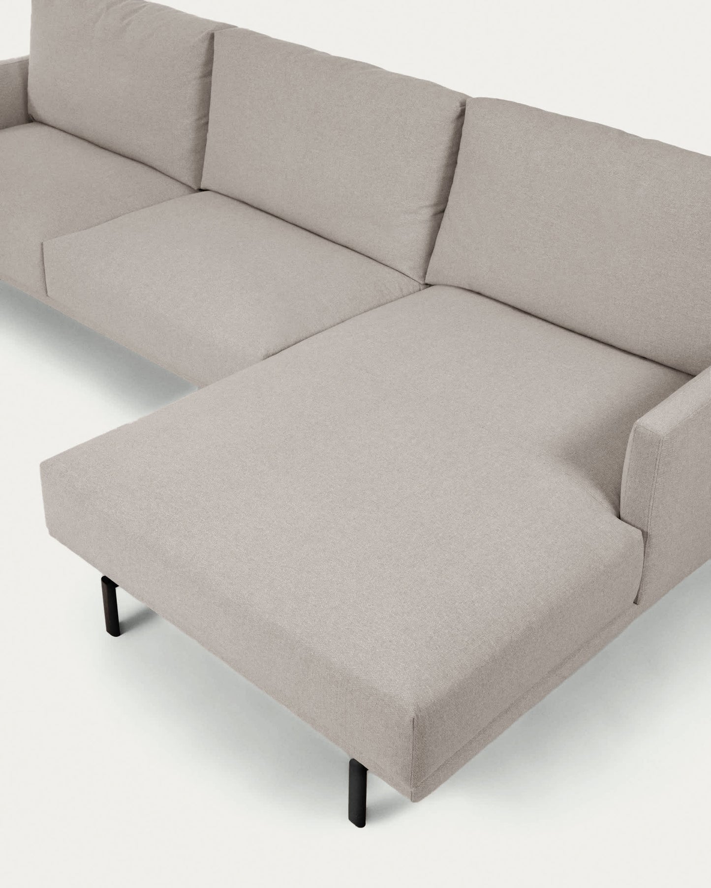 Divano Galene 3 posti con chaise longue destro beige 254 cm