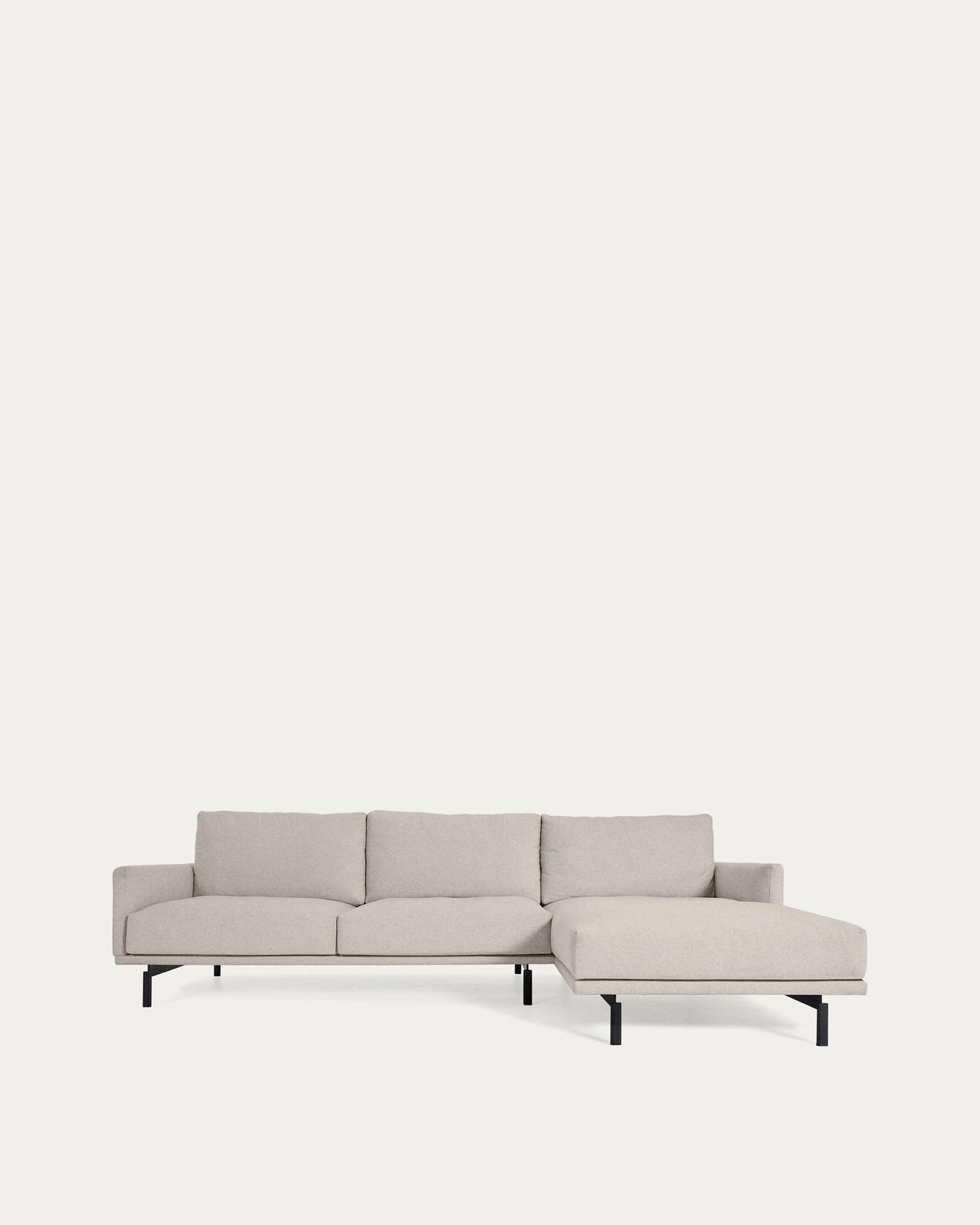Divano Galene 3 posti con chaise longue destro beige 254 cm