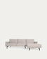 Divano Galene 3 posti con chaise longue destro beige 254 cm