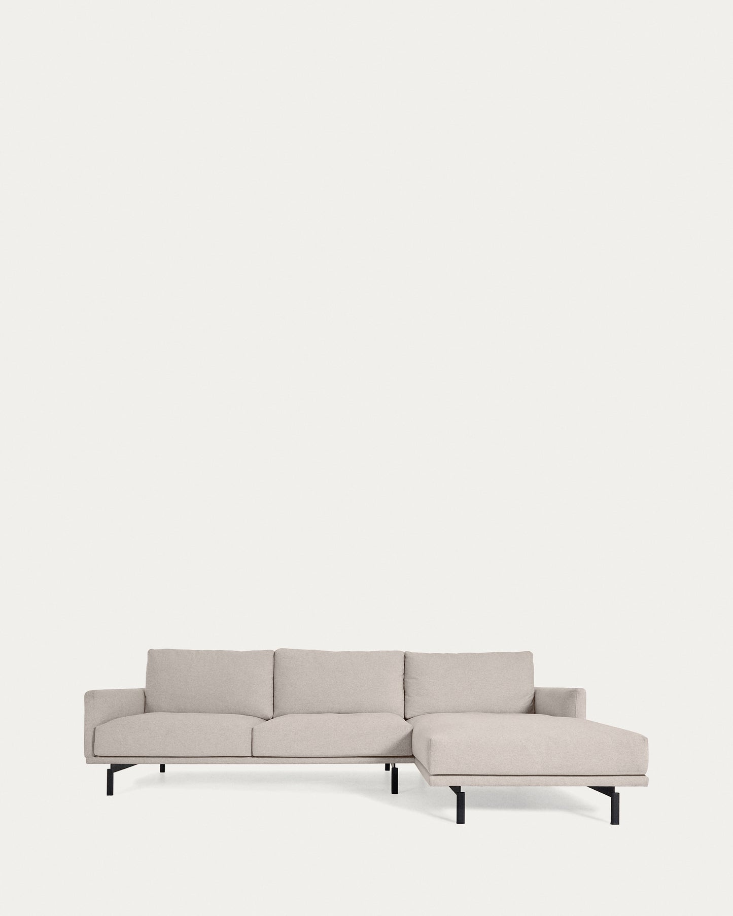 Divano Galene 3 posti con chaise longue destro beige 254 cm