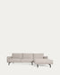 Divano Galene 3 posti con chaise longue destro beige 254 cm